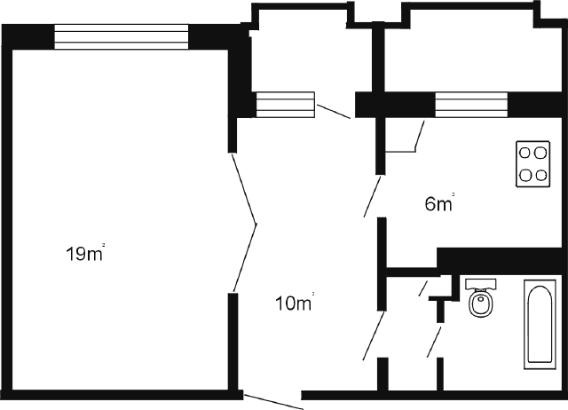 1 istaba - 42 m2
