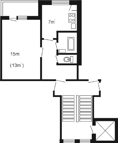 1 istaba - 35 m2
