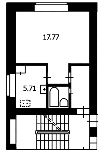 1 istaba - 29,35 m2